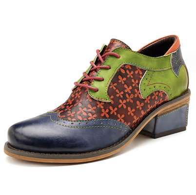 Handmade Brogue Oxford Sepatu Wanita renda Up Dress Sepatu 36-42 Ukuran