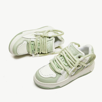 Fashion Wanita Low Vulcanized Sneakers, Casual Lace Up Chunky Sneakers