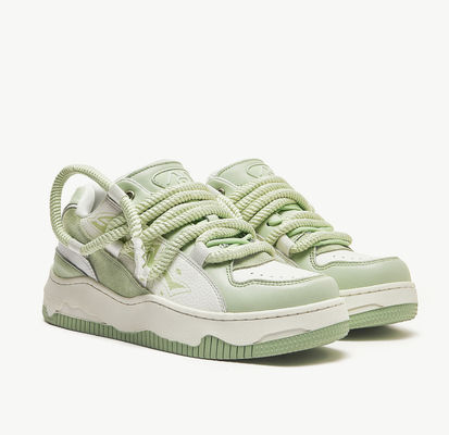 Fashion Wanita Low Vulcanized Sneakers, Casual Lace Up Chunky Sneakers