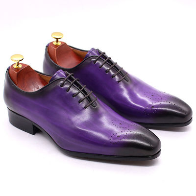 Retro vintage pria sepatu pakaian kulit, pria kulit renda sepatu Brogue