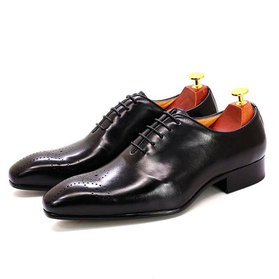 Retro vintage pria sepatu pakaian kulit, pria kulit renda sepatu Brogue