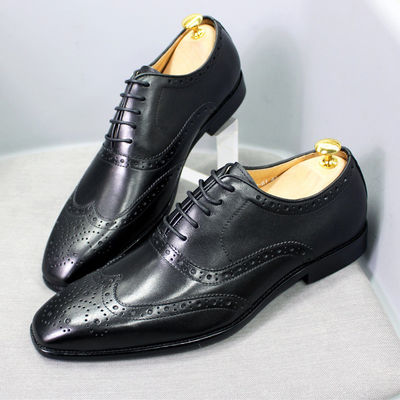 Fashion kulit asli pria sepatu, pakaian formal dewasa sepatu pria