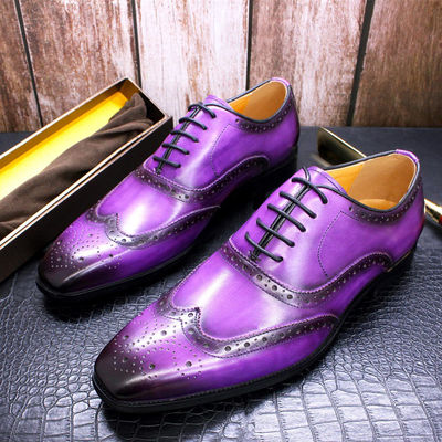 Fashion kulit asli pria sepatu, pakaian formal dewasa sepatu pria