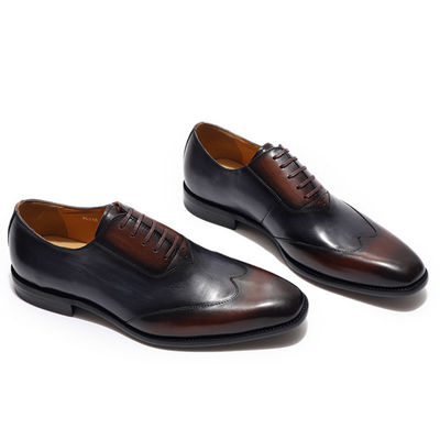 OEM formal pria pakaian sepatu hak tinggi rendah pria Goodyear Welted sepatu