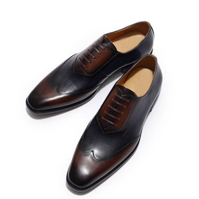 OEM formal pria pakaian sepatu hak tinggi rendah pria Goodyear Welted sepatu