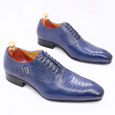 Sepatu Kulit Pria Patent Sepatu Sepatu Sepatu Pria Berkeping Mencuat Sepatu Dengan Pola Ular Palsu