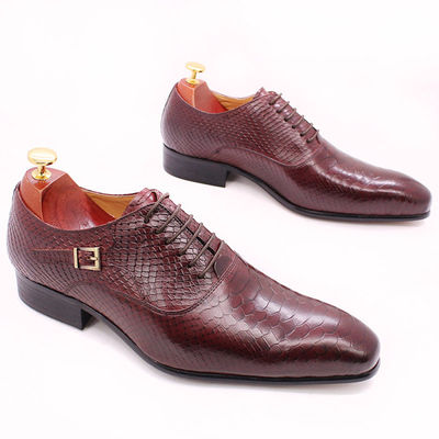 Sepatu Kulit Pria Patent Sepatu Sepatu Sepatu Pria Berkeping Mencuat Sepatu Dengan Pola Ular Palsu