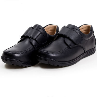 Sepatu Sekolah Unisex Kulit Hitam Ukuran 26-45 Tumit datar Dengan lapisan Kulit