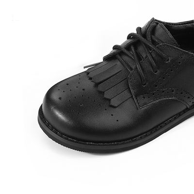 Sepatu sekolah kulit unisex ukuran 26-40 gadis Tassel sepatu kulit