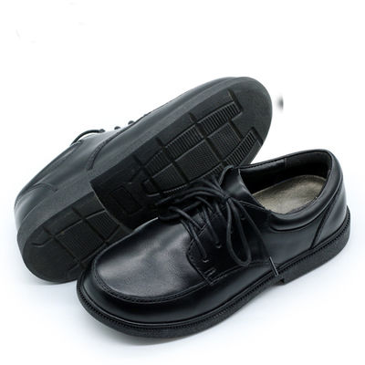 Anak laki-laki mengikat kulit bulat kaki sekolah sepatu unisex untuk semua musim