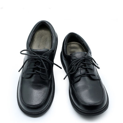 Anak laki-laki mengikat kulit bulat kaki sekolah sepatu unisex untuk semua musim