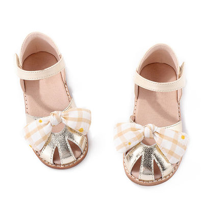 Sepatu Sekolah Gadis Kulit Round Toe TPR Sol Dengan Dasi Bow