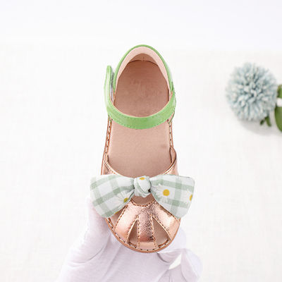 Sepatu Sekolah Gadis Kulit Round Toe TPR Sol Dengan Dasi Bow