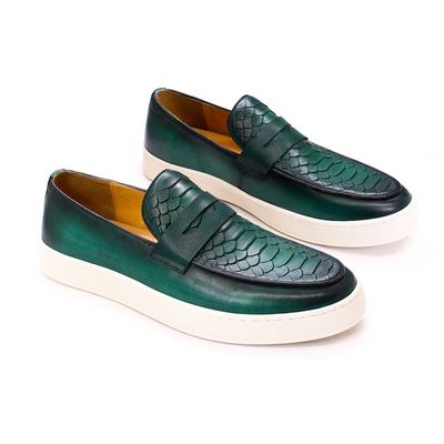Pria Disesuaikan Slip On Sneakers Sepatu Round Toe Kulit Lining Sepatu