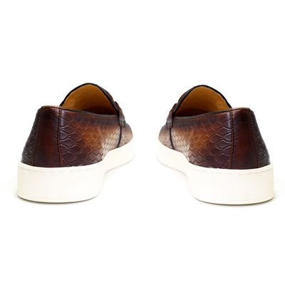 Semua Musim Pria Slip On Sneakers Kulit Asli Flat Boat Shoes Untuk Liburan
