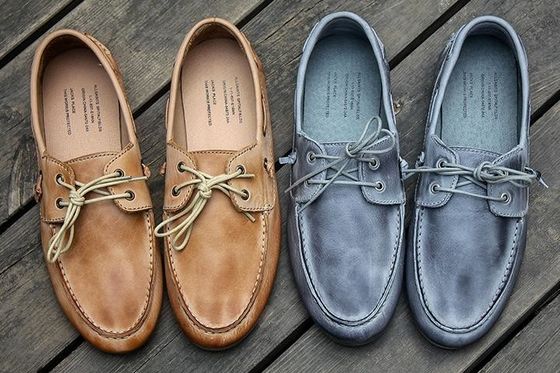 Sepatu Pria Casual Kulit Bakar / Sepatu Perahu Handsewn Mewah