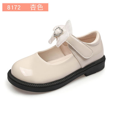 Flat Heel Gadis Kulit Sepatu Sekolah Dasi untuk Hari-hari Sekolah Aktif
