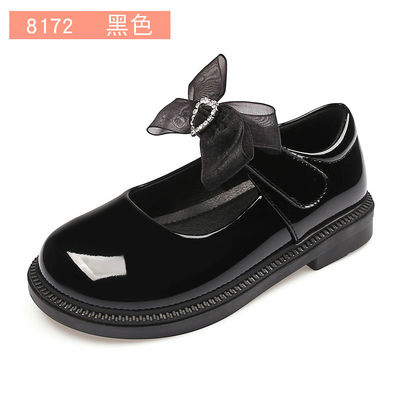 Flat Heel Gadis Kulit Sepatu Sekolah Dasi untuk Hari-hari Sekolah Aktif