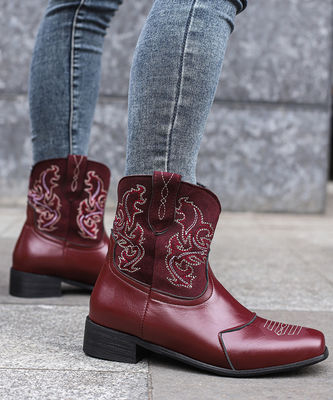 Wanita Wanita Kulit Western Cowboy Boots Dengan Kinerja yang Luar Biasa