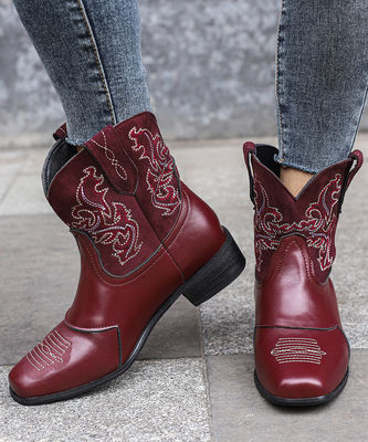 Wanita Wanita Kulit Western Cowboy Boots Dengan Kinerja yang Luar Biasa