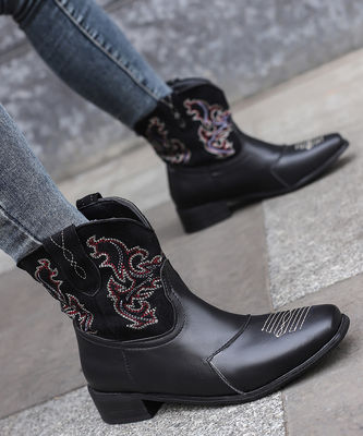 Wanita Wanita Kulit Western Cowboy Boots Dengan Kinerja yang Luar Biasa