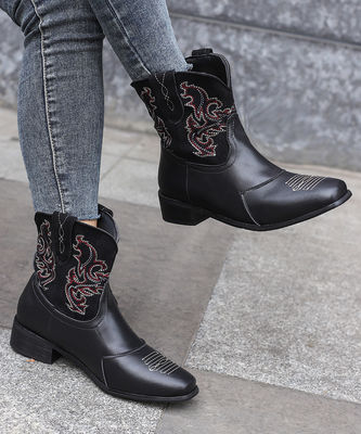 Wanita Wanita Kulit Western Cowboy Boots Dengan Kinerja yang Luar Biasa