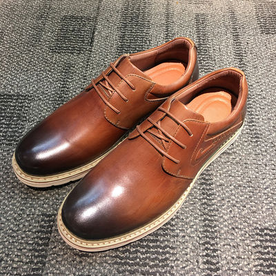 Lace Up Men Walking Casual Leather Boots, Pria Hitam Casual Footwear