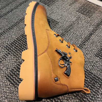 OEM Pria Kulit Casual Boots Untuk Motor, Platform Tumit Tinggi Atas Slip On Sneakers