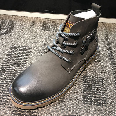 Pria sepatu bot kulit asli gaun, Brown Martin Style sepatu bot untuk bisnis