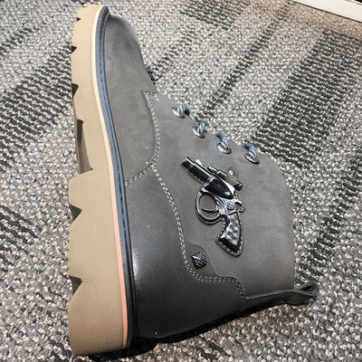 Pria sepatu bot kulit asli gaun, Brown Martin Style sepatu bot untuk bisnis