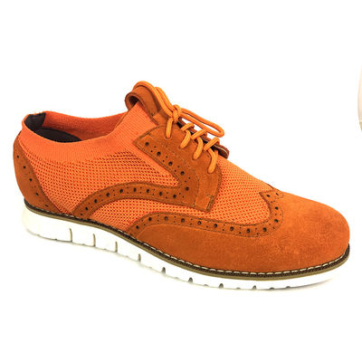 Brown Suede Kulit Pria Casual Flat Shoes, Lace Up Casual Sports Shoes