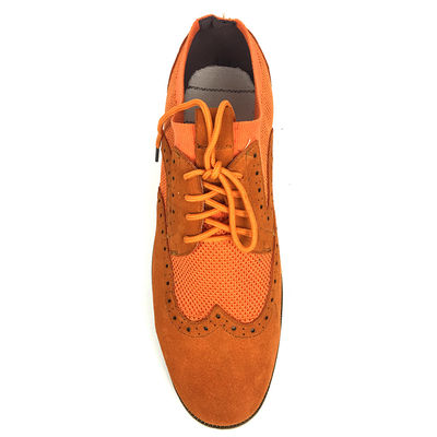Brown Suede Kulit Pria Casual Flat Shoes, Lace Up Casual Sports Shoes