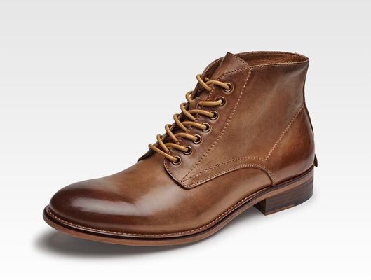 Musim gugur Musim dingin Pria Pakaian Kulit Sepatu Sepatu Kulit Tinggi Sepatu Kulit Baja - Dipadatkan Dengan Pelus