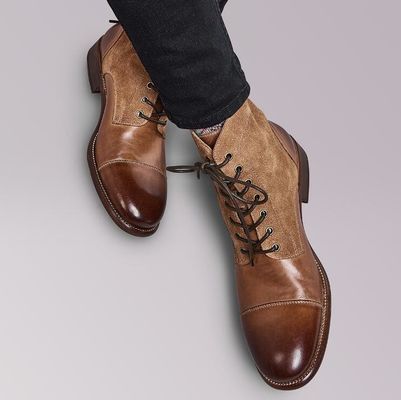 Winter Mens Suede Desert Boots Fashion Italian Ankle Boots dengan Zipper Side