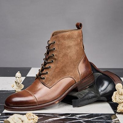Winter Mens Suede Desert Boots Fashion Italian Ankle Boots dengan Zipper Side