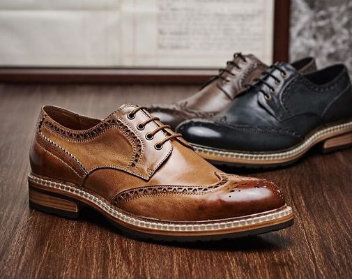 Genuine Leather Men's Wedding Dress Shoes Handmade Men's Casual Leather Shoes