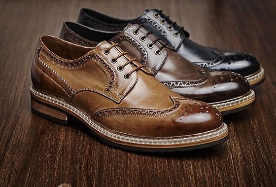 Genuine Leather Men's Wedding Dress Shoes Handmade Men's Casual Leather Shoes