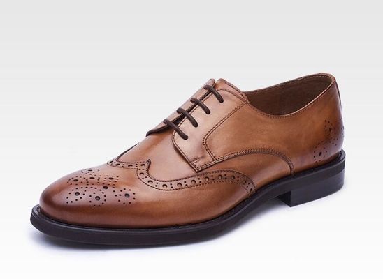 Outdoor Pria Brown Patent sepatu kulit, Campuran warna Square Toe Men sepatu mewah