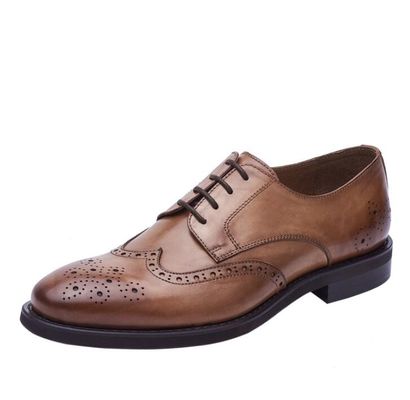 Outdoor Pria Brown Patent sepatu kulit, Campuran warna Square Toe Men sepatu mewah