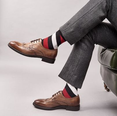 Outdoor Pria Brown Patent sepatu kulit, Campuran warna Square Toe Men sepatu mewah