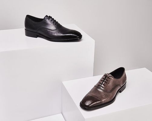 Square Toe Men'S Wedding Dress Shoes Italian Flats Men Black Oxford Shoes Untuk Kantor