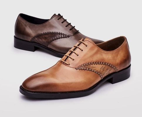 Fashion Pria Pakaian Formal Sepatu Kulit Asli Pria Hitam Tali Sepatu Pakaian
