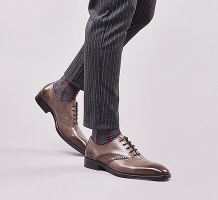 Fashion Pria Pakaian Formal Sepatu Kulit Asli Pria Hitam Tali Sepatu Pakaian