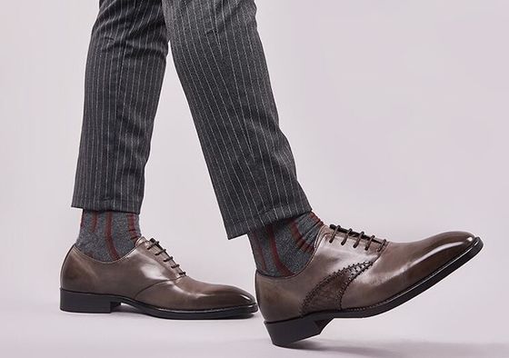 Fashion Pria Pakaian Formal Sepatu Kulit Asli Pria Hitam Tali Sepatu Pakaian