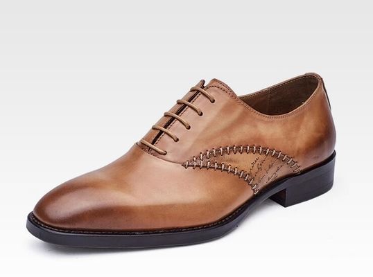 Fashion Pria Pakaian Formal Sepatu Kulit Asli Pria Hitam Tali Sepatu Pakaian