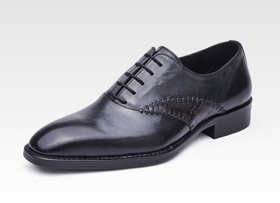 Fashion Pria Pakaian Formal Sepatu Kulit Asli Pria Hitam Tali Sepatu Pakaian