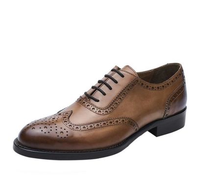 Bisnis Lace Up Casual Shoes, Soft Leather Brand Party Wear Shoes untuk Pria