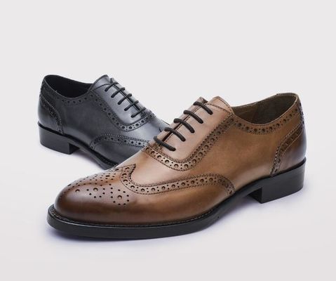Bisnis Lace Up Casual Shoes, Soft Leather Brand Party Wear Shoes untuk Pria