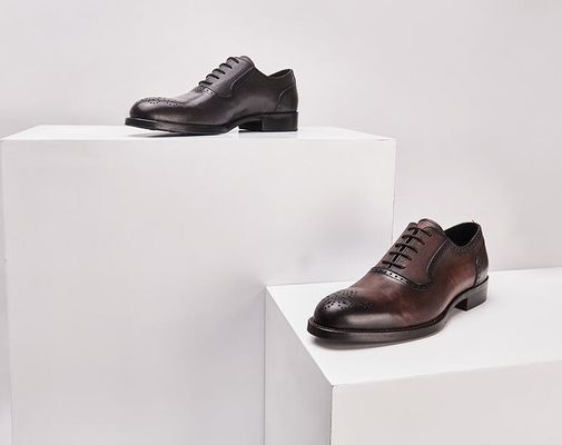 Klasik PU Pria Formal Dress Shoes Gaya Oxford Sepatu buatan tangan untuk bisnis
