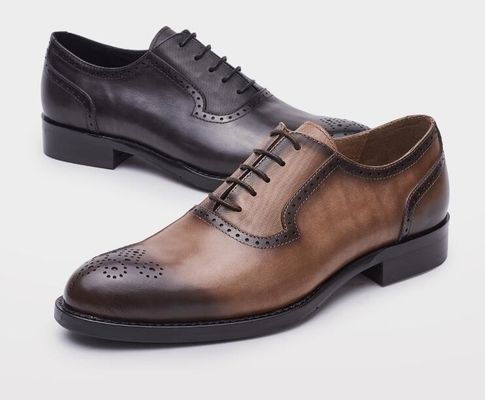 Klasik PU Pria Formal Dress Shoes Gaya Oxford Sepatu buatan tangan untuk bisnis